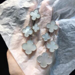 [Eternal Jewelry]CLOVER EARRINGS WHITE MOP 4 MOTIFS SILVER - 图片 2