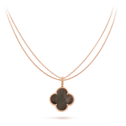 [Eternal Jewelry]CLOVER 25MM GOLD DARK MOP BIG CLOVER NECKLACE
