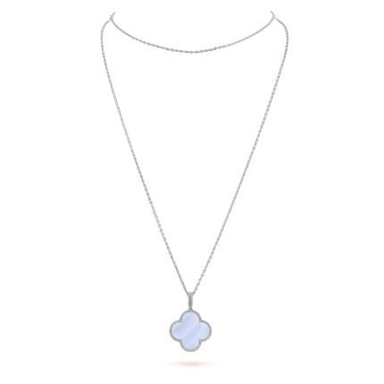 [Eternal Jewelry]CLOVER SILVER CHALCEDONY BIG CLOVER NECKLACE