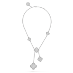 [Eternal Jewelry]CLOVER 5 MOTIFS SILVER DIAMONDS NECKLACE - 图片 2