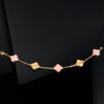 [Eternal Jewelry]CLOVER BRACELET 5 MOTIF PINK AND PINK GOLD - Image 4