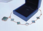 [Eternal Jewelry]COMBINED BRACELET 5 MOTIFS AND NECKLACE DARK MOP ROSE GOLD - 图片 4