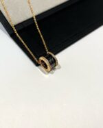 [Eternal Jewelry]ZERO 1 BLACK CERAMIC DIAMOND PINK GOLD NECKLACE - 图片 3
