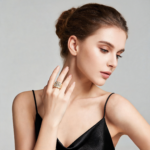 Vintage Hammered Gold CZ Stone Wide Band Ring | TikTok Viral Textured Statement Ring - Image 7